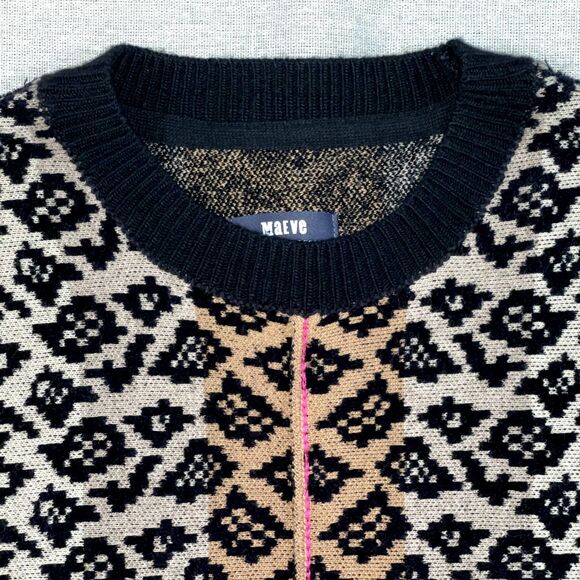Maeve | Elinore Short Sleeve Animal Print Wool Blend Sweater | XS - Picture 4 of 9